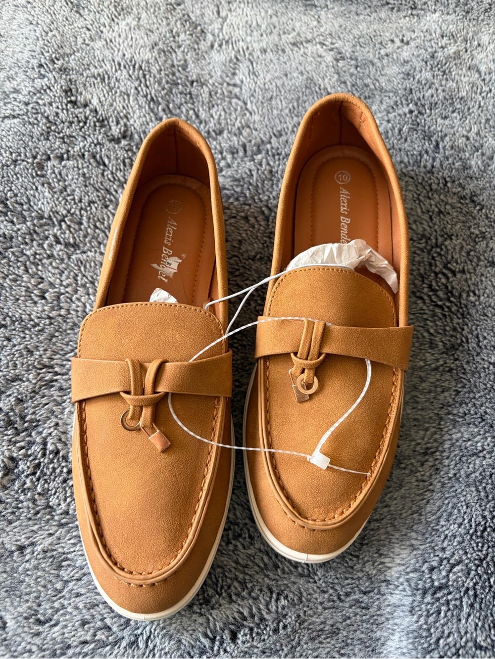 Women’s Tan Loafers with Knot Detail by Marc Bernard